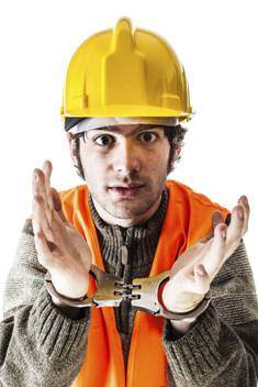 hardhat in handcuffs